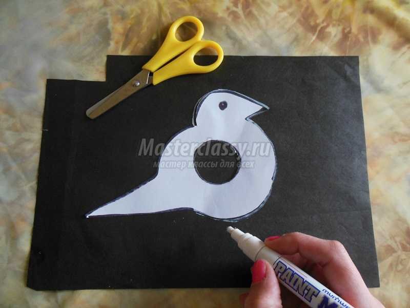 Трафарет для снегиря из картона