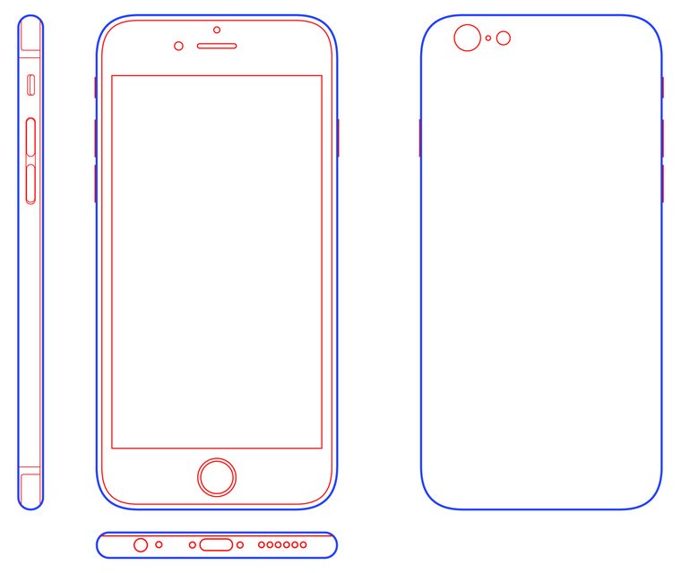 Айфон 8 чертеж
