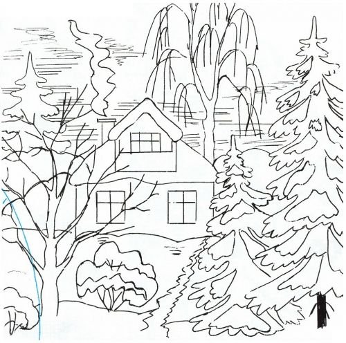 Раскраска пейзаж