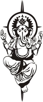 Ганеш трафарет