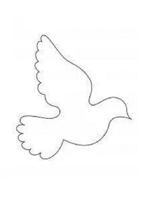 Трафарет голубя для вырезания