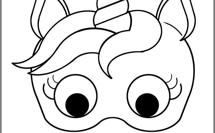 Маска единорога раскраска