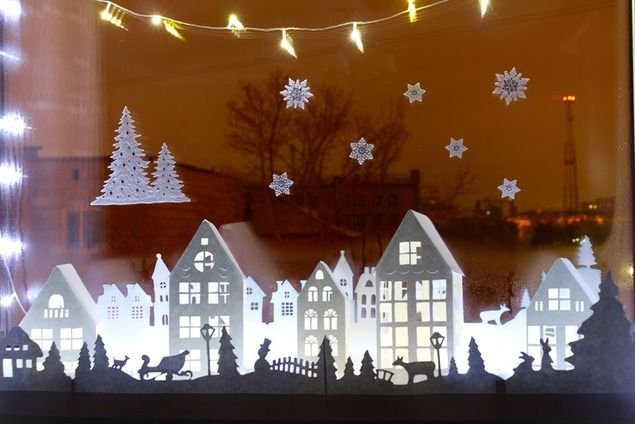 Новогодние украшения домики с подсветкой