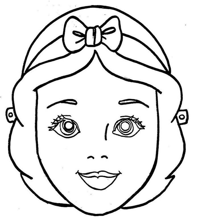 Лицо девочки раскраска для детей