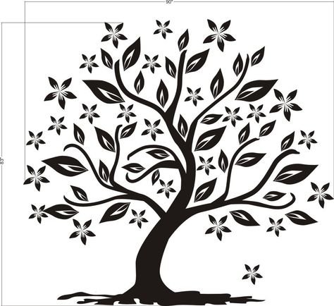 Трафарет дерева на стену