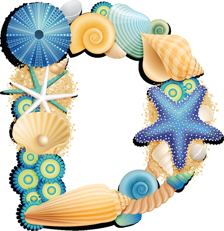 Буквы алфавита в морском стиле