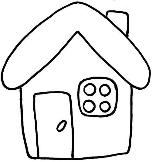 Дом раскраска для малышей
