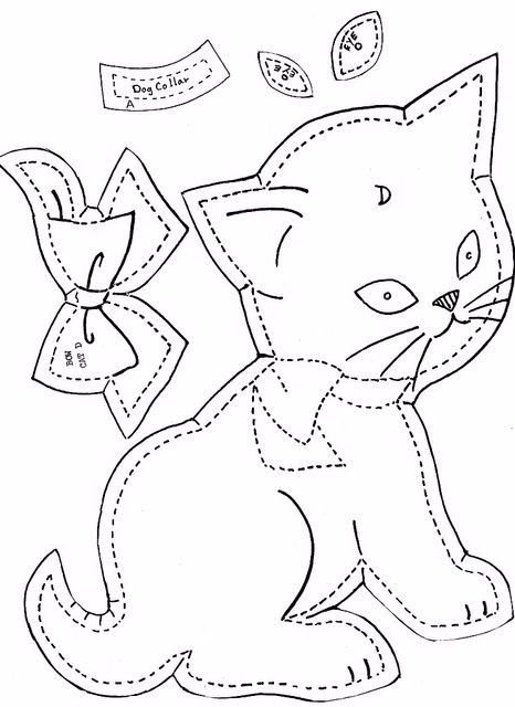 Трафарет кота для шитья