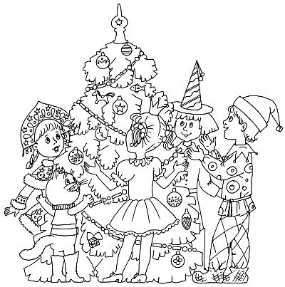 Раскраска новогодний маскарад