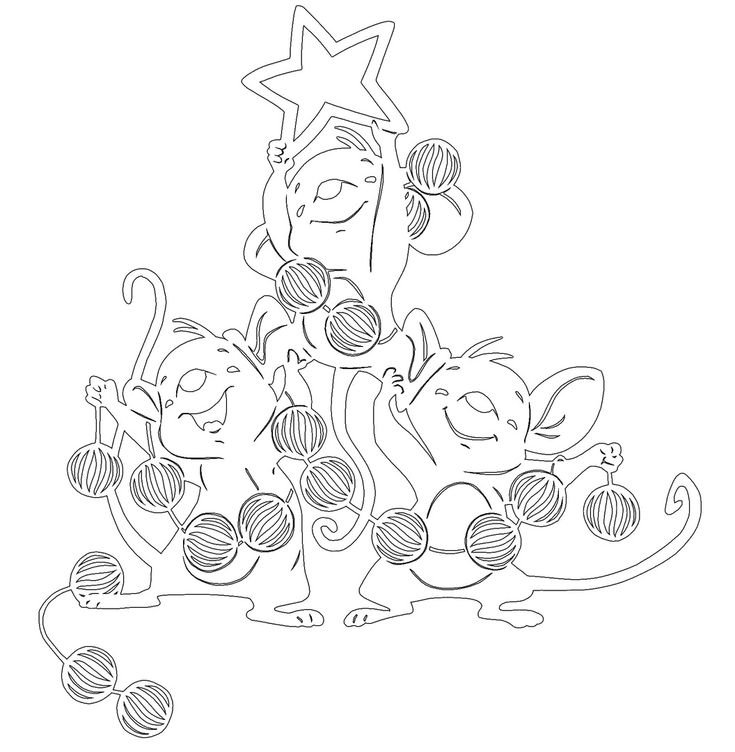 Трафареты на окна новогодние