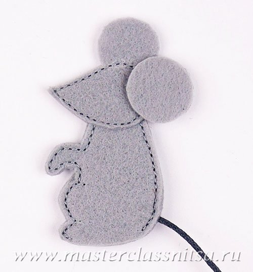 Мышка из фетра плоская