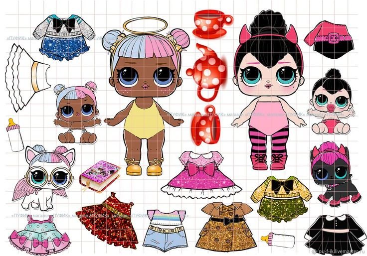 Бумажные куклы ЛОЛ С одеждой