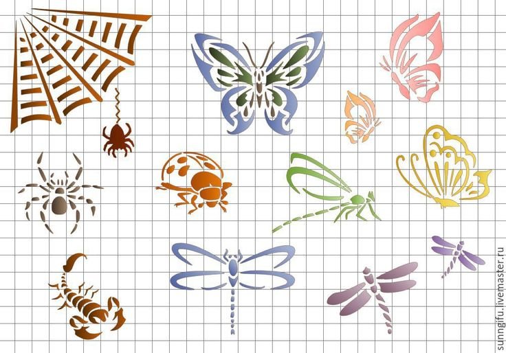 Трафареты для декора насекомые