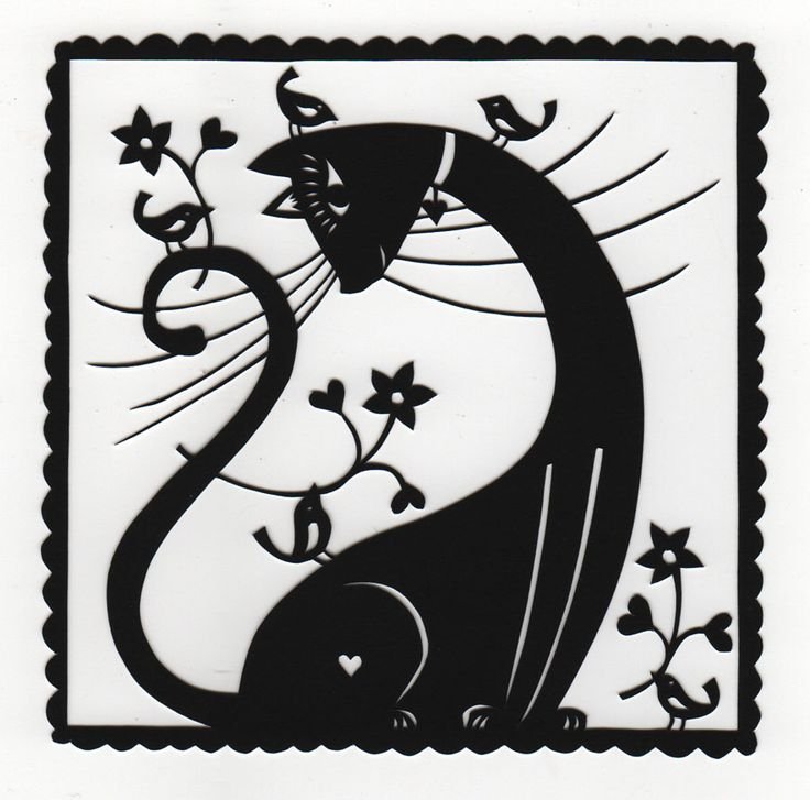 Ажурное вырезание кошки