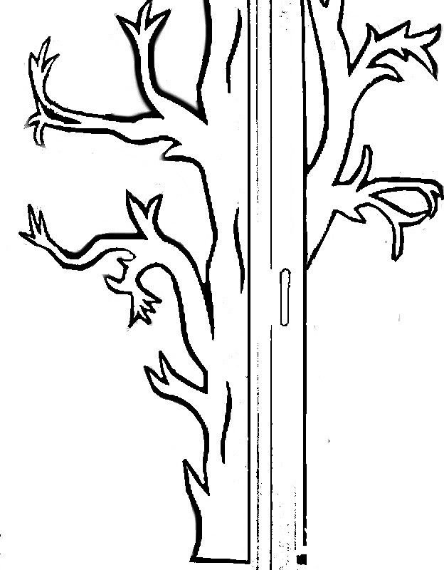 Деревья трафарет для вырезания на новый год