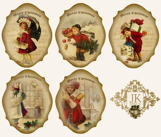 Винтажные ярлычки новогодние