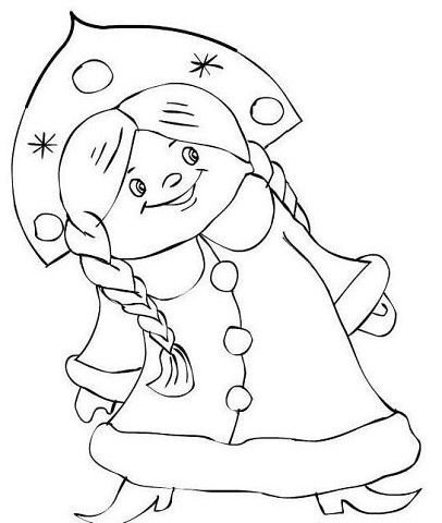 Новогодние трафареты Снегурочки