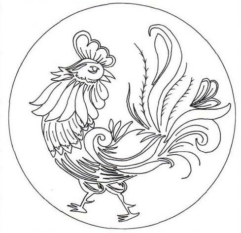 Раскраска птица Хохлома для детей