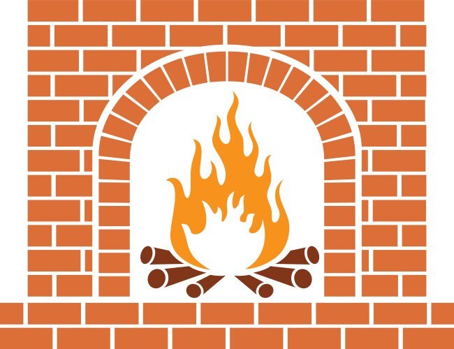 Трафарет огня для камина