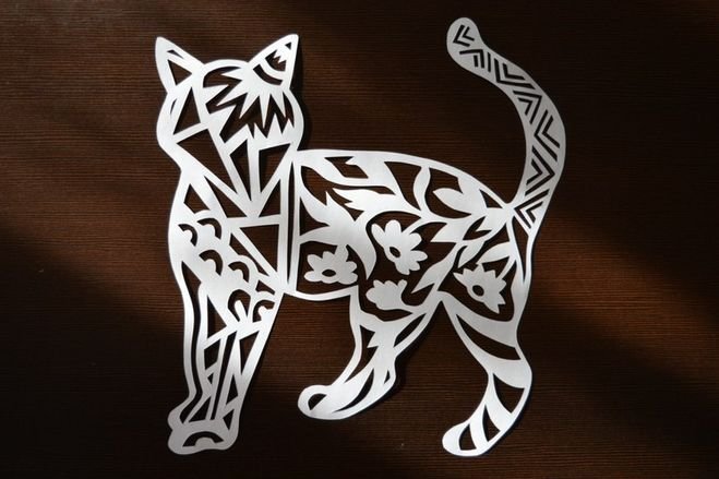 Вытынанка кошка