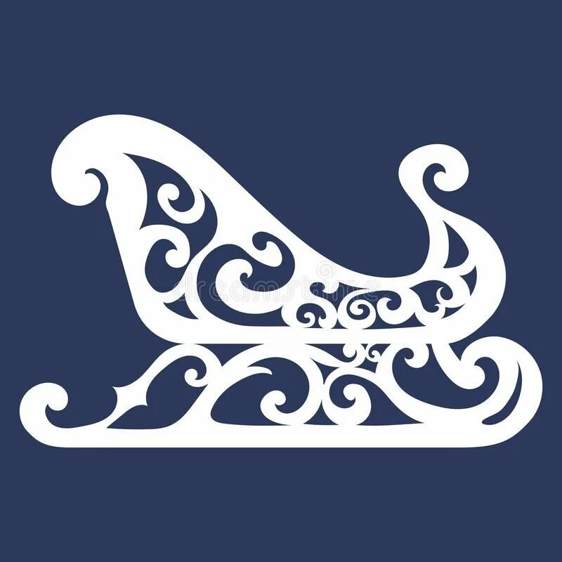 Сани трафарет новогодний