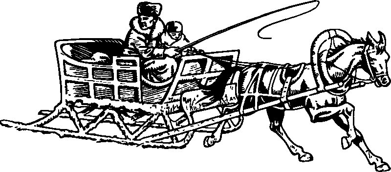 Лошадь в санях