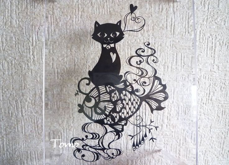 Ажурное вырезание кошки