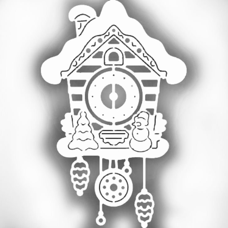 Новогодние часы трафарет