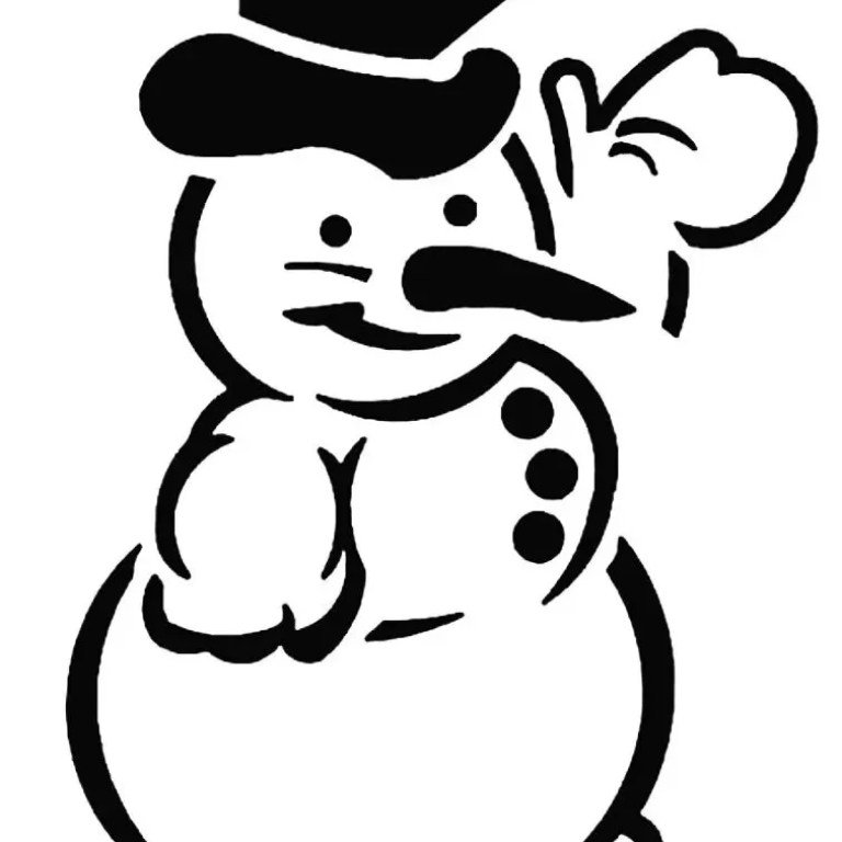 снеговик с фонарем на окно