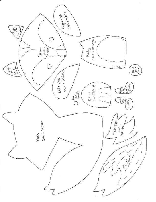 Лисенок из фетра выкройка