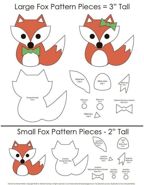 Лисичка из фетра выкройка