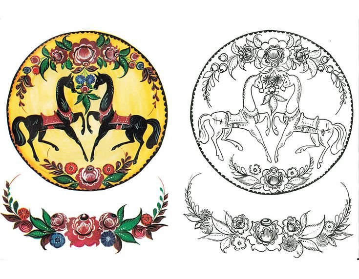 Городец роспиьс раскраска