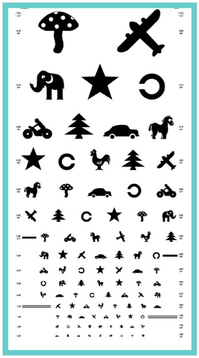 Детская таблица для проверки зрения у окулиста