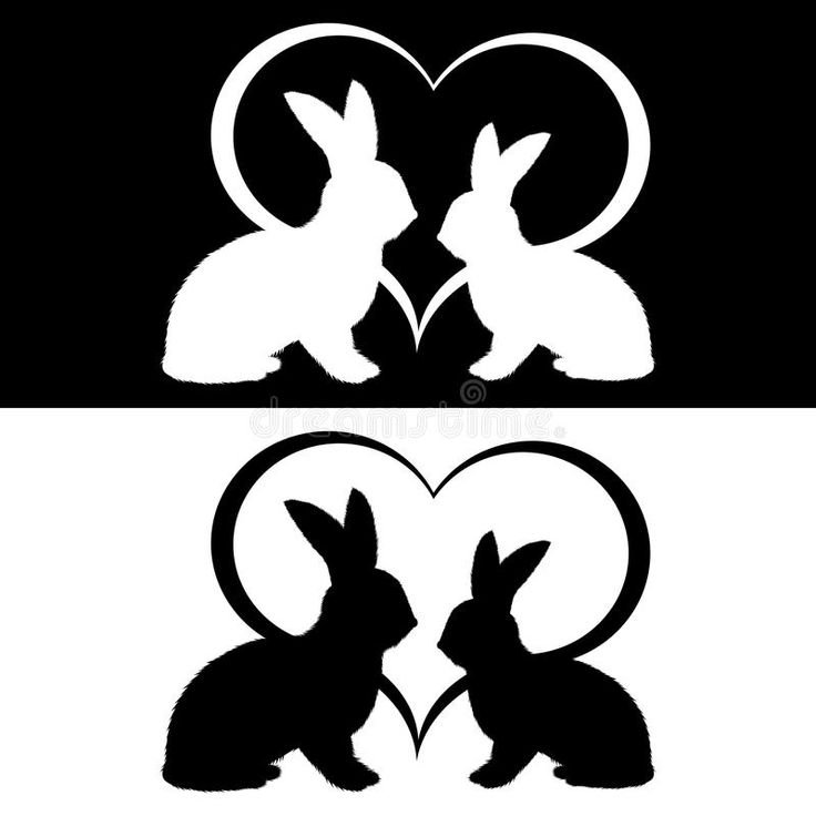 Несколько силуэтов кроликов