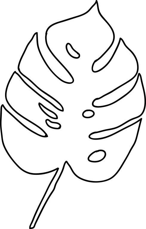 Листок монстеры трафарет