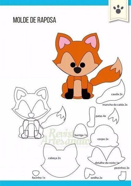 Лисичка из фетра выкройка
