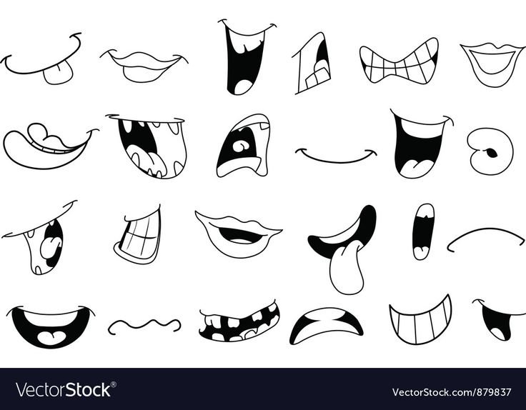 Трафарет глаз и рта для поделок