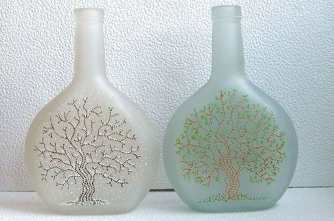 Роспись бутылок акриловыми красками