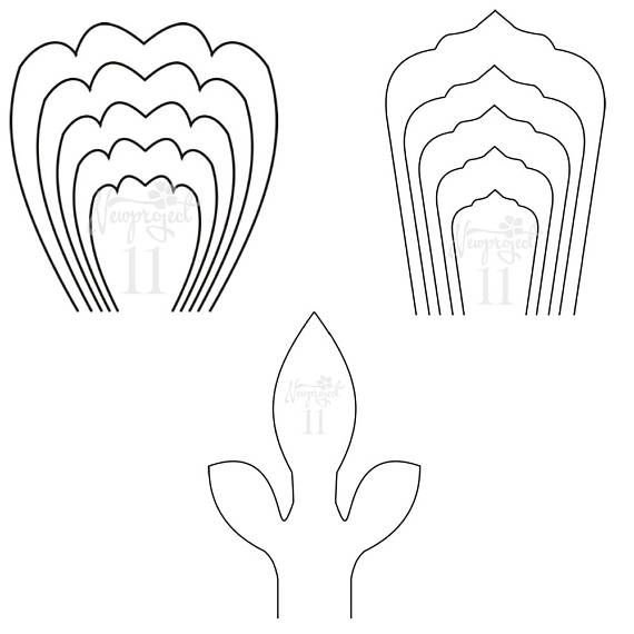 Трафареты лепестков цветов