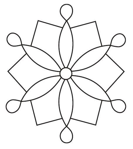 Снежинка трафарет для витража