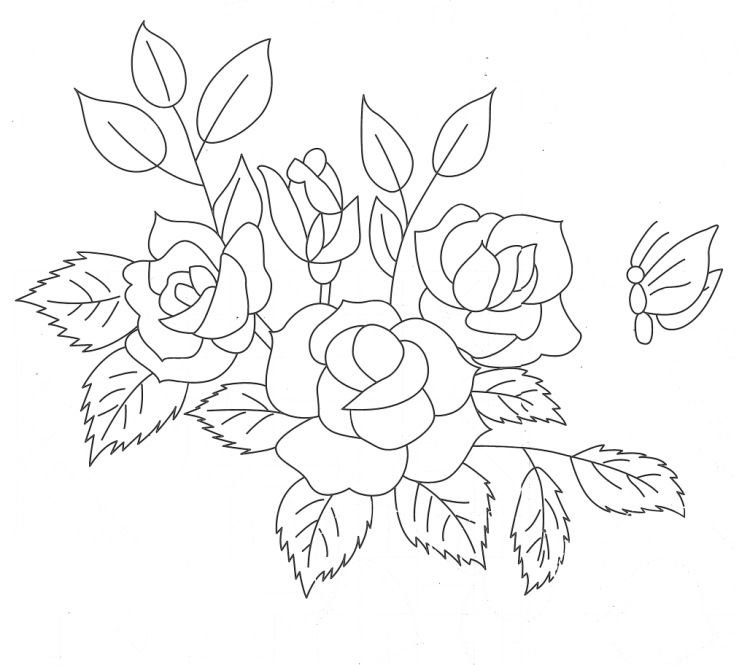 Рисунки цветов для вышивки гладью