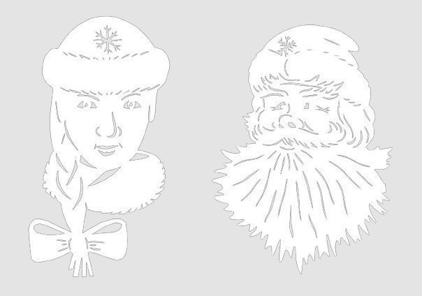 Вытынанки новогодние дед Мороз