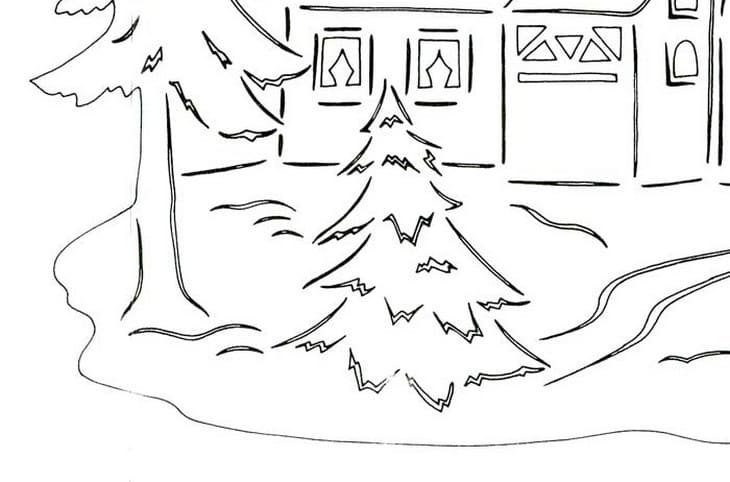 Трафареты на окна новогодние большие