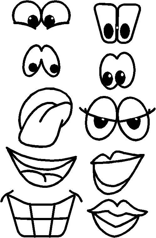 Глазки и рот для поделок