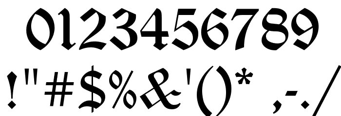 Готический шрифт цифры