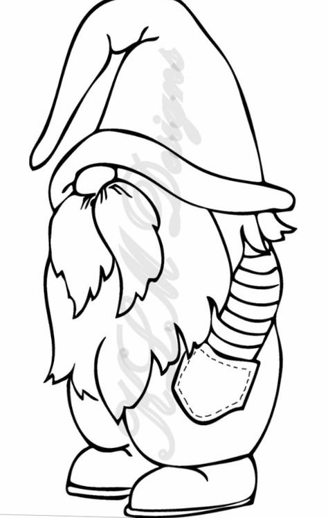 Гномик раскраска