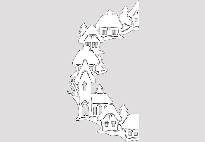 Новогодние силуэты домов