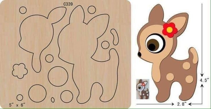 Игрушки из фетра Олененок выкройка