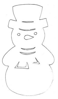 Легкие Снеговики на окна из бумаги