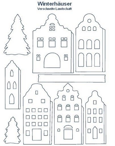 Домик шаблон для вырезания